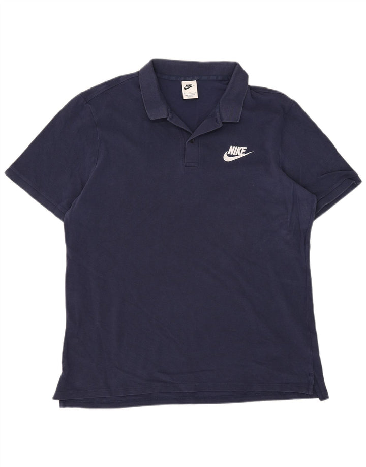 Мужская рубашка-поло Nike XL темно-синяя, хлопок