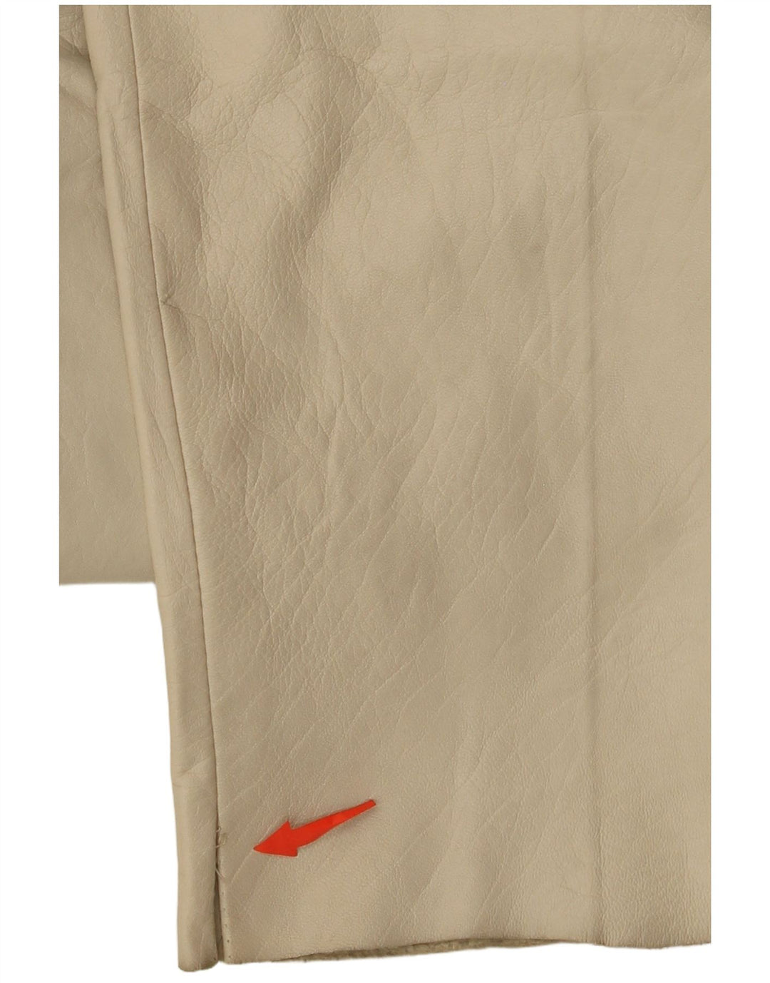 ВИНТАЖНЫЕ женские зауженные кожаные брюки W26 L30 Бежевые