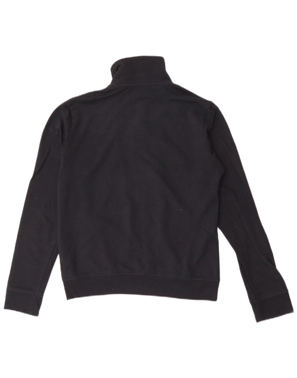 Kappa Womens Graphic Tracksuit Top Jacket UK 14 Large Black Cotton