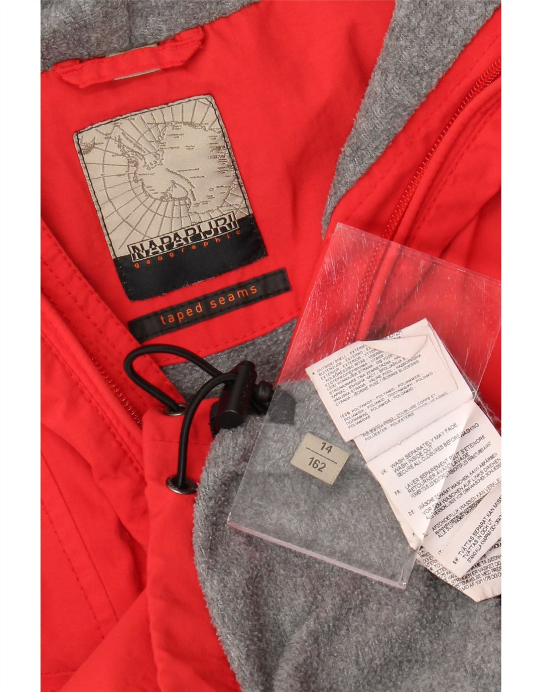 Napapijri Куртка-анорак с географической графикой для мальчиков 13–14 лет, красный полиамид