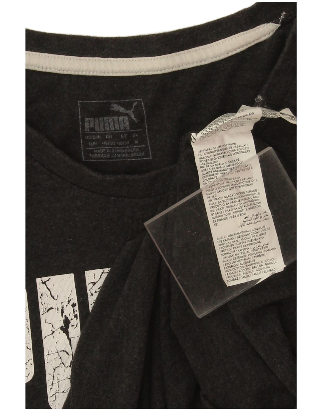 Мужская футболка с рисунком Puma, хлопковый топ среднего серого цвета