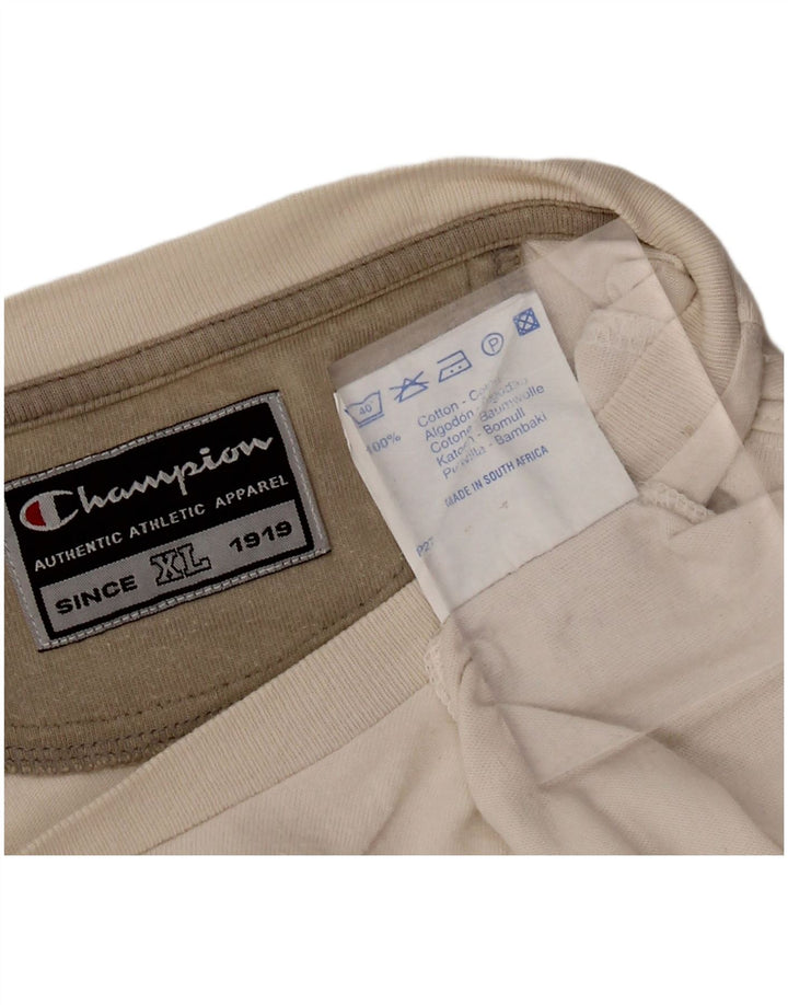 CHAMPION Mens Top Long Sleeve XL White Cotton