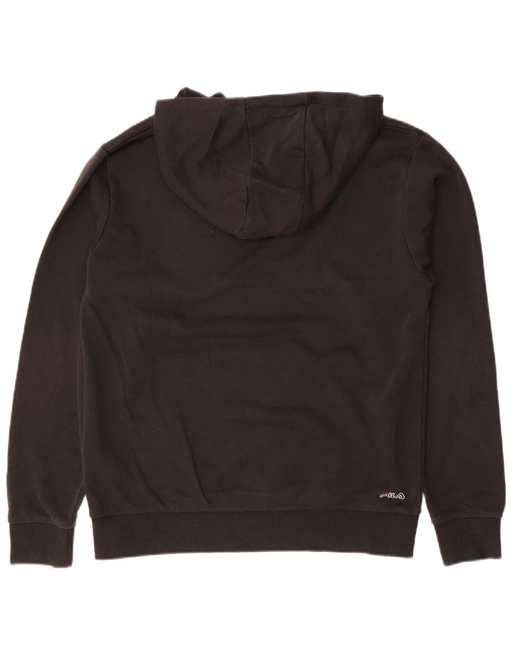 Джемпер с капюшоном FILA для мальчиков с рисунком, 15–16 лет, черный, хлопок