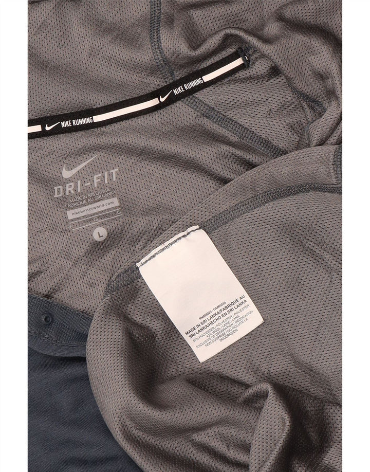 Женский спортивный пуловер с капюшоном NIKE Dri Fit UK 14, большой темно-синий цвет