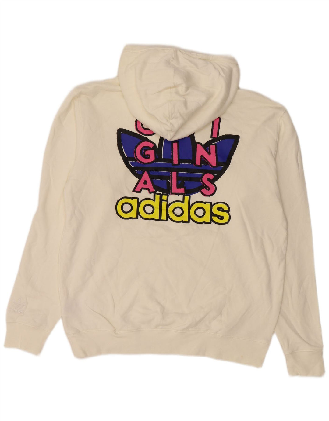 Мужской джемпер с капюшоном Adidas с рисунком, средний белый хлопок, хлопок