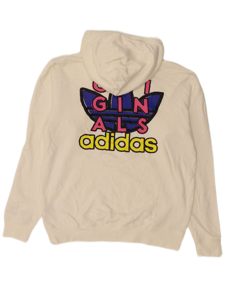 Мужской джемпер с капюшоном Adidas с рисунком, средний белый хлопок, хлопок
