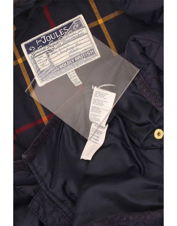 Женская стеганая куртка Joules UK 18 XL Темно-синяя из полиамида