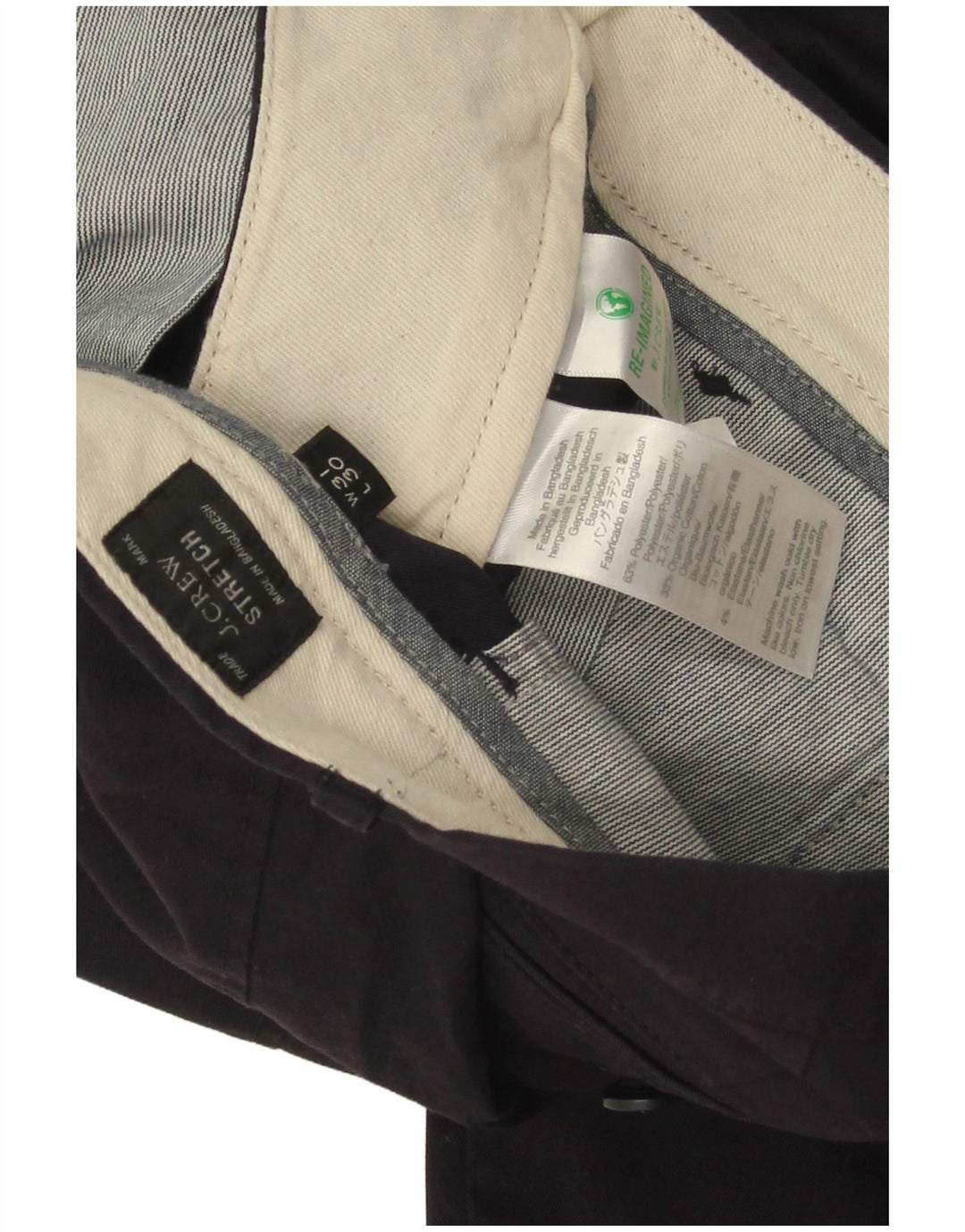 Мужские прямые брюки-чиносы J. Crew W31 L30 темно-синего цвета из полиэстера