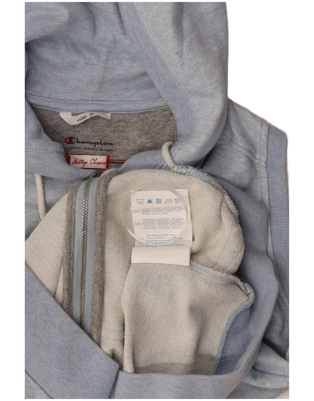 Женский свитер с капюшоном и молнией CHAMPION Heritage Classics UK 10, маленький синий цвет