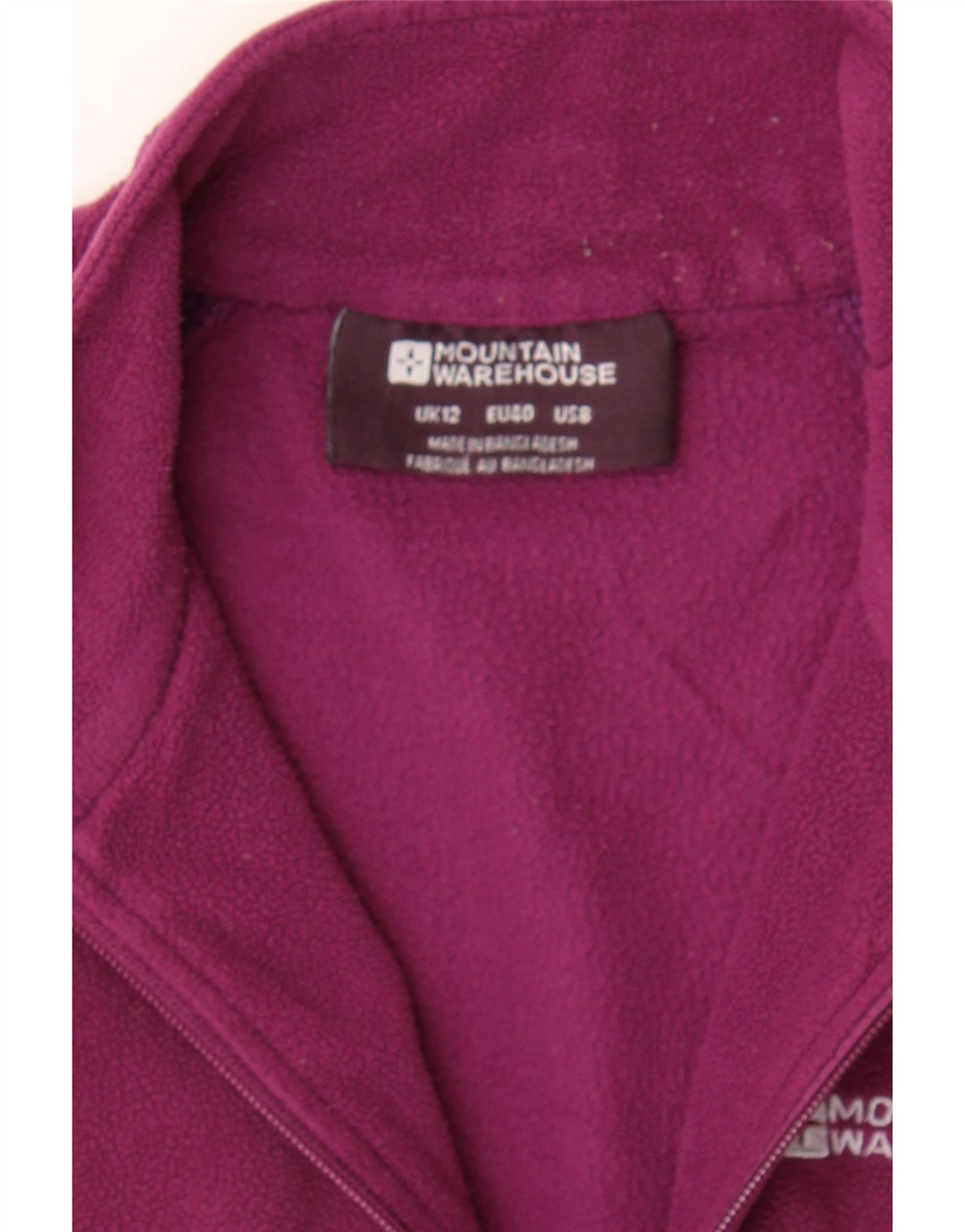 MOUNTAIN WAREHOUSE Womens Fleece Jacket UK 12 Medium Purple Polyester Vintage Mountain Warehouse and Second-Hand Mountain Warehouse from Messina Hembry 