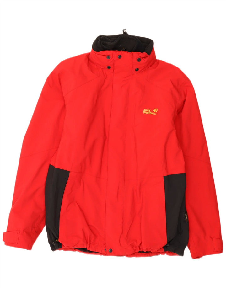 Мужская дождевик Jack Wolfskin UK 44/46 XL Красный Полиамид с цветными блоками