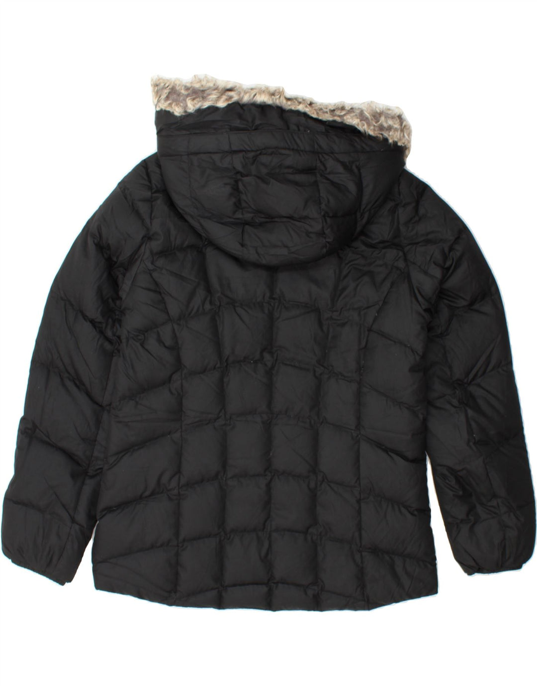 EDDIE BAUER Womens Hooded Padded Jacket UK 14 Medium Black Polyester Vintage Eddie Bauer and Second-Hand Eddie Bauer from Messina Hembry 