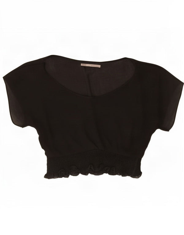 Женская блузка оверсайз Zara UK 18 XL, черная