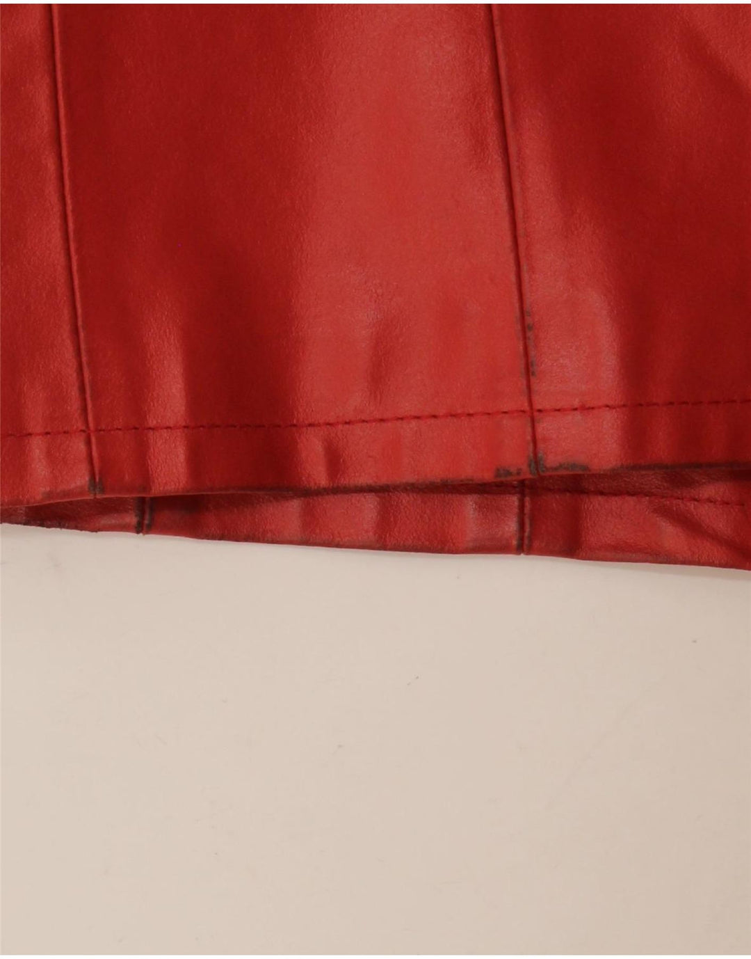 Винтажная женская кожаная куртка IT 48 XL Красная кожа