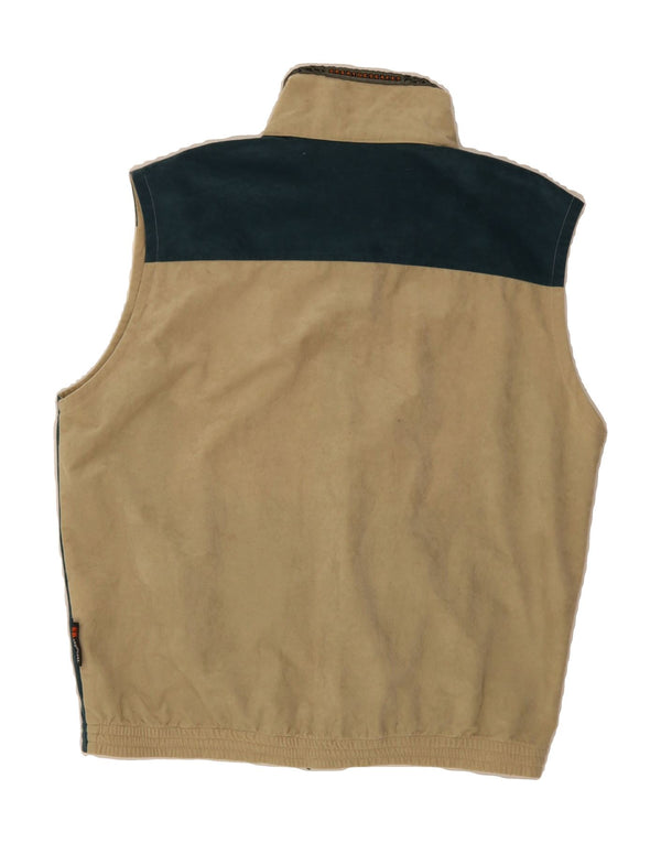 GREAT ESCAPES Mens Gilet UK 42 XL Beige Colourblock Polyamide