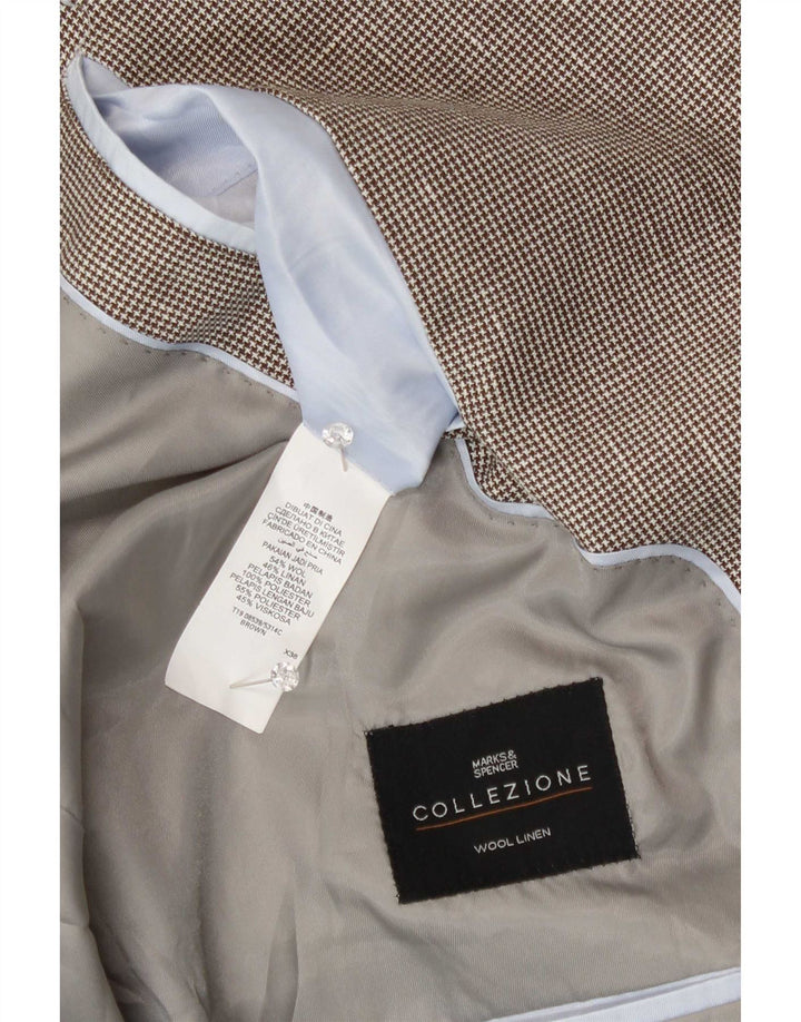 Мужской пиджак Marks & Spencer на 2 пуговицах, Великобритания 48, 2XL, коричневый, шерстяной