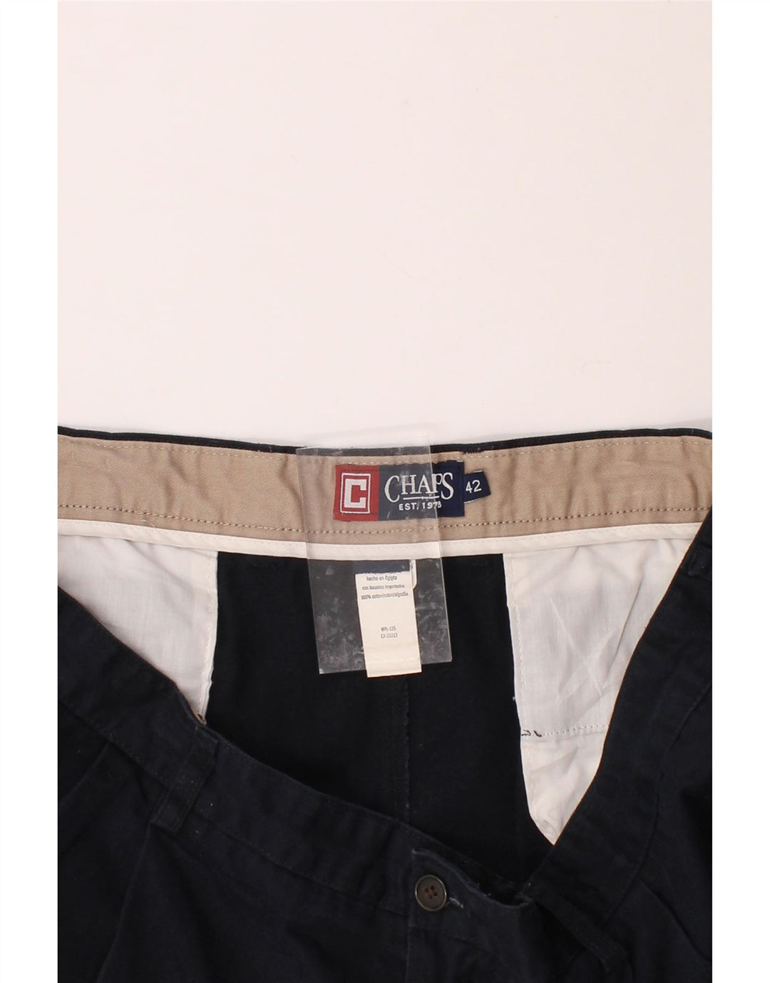 CHAPS Mens Pegged Chino Shorts W42 2XL Navy Blue Cotton Vintage Chaps and Second-Hand Chaps from Messina Hembry 