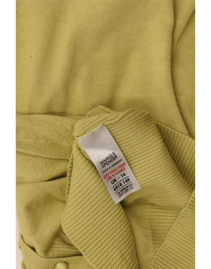 Женский кардиган с рукавом 3/4 Marks & Spencer UK 14, средний зеленый