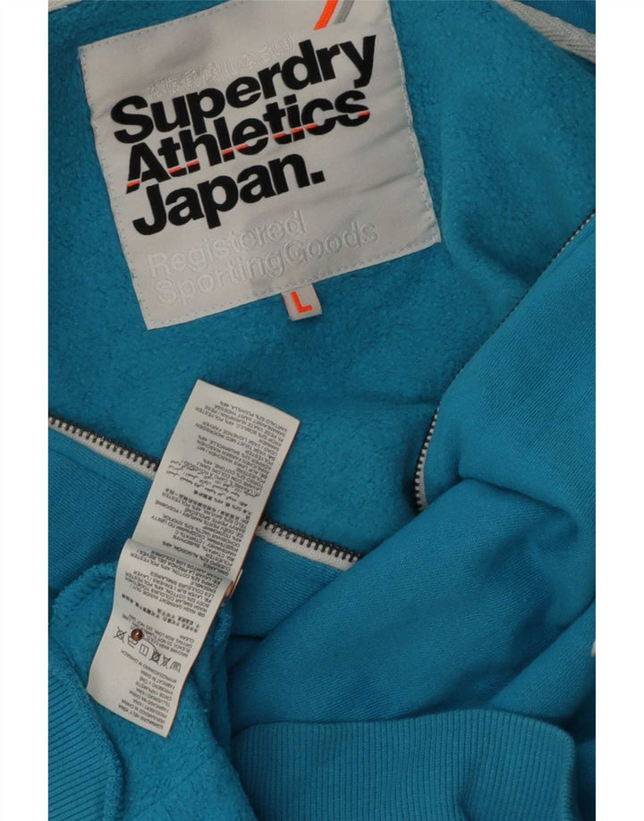 Мужской свитер с капюшоном на молнии Superdry, большой синий, хлопок