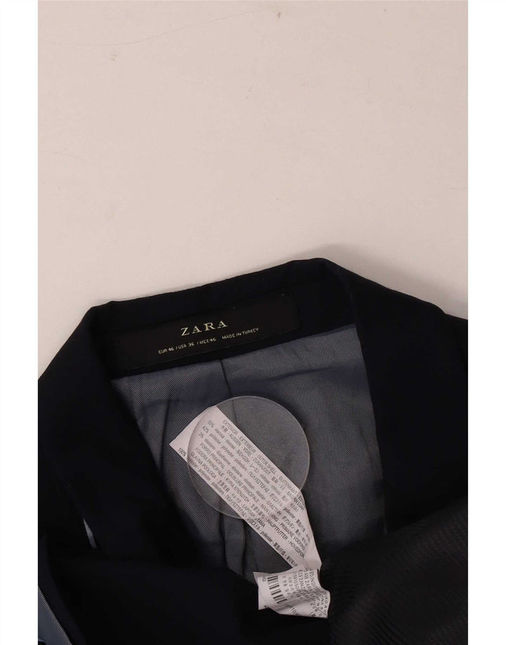 Мужской пиджак Zara на 2 пуговицах EU 46, маленький темно-синий из вискозы