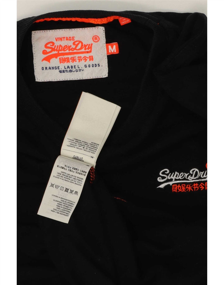 Мужская футболка Superdry Top из хлопка среднего размера, черная