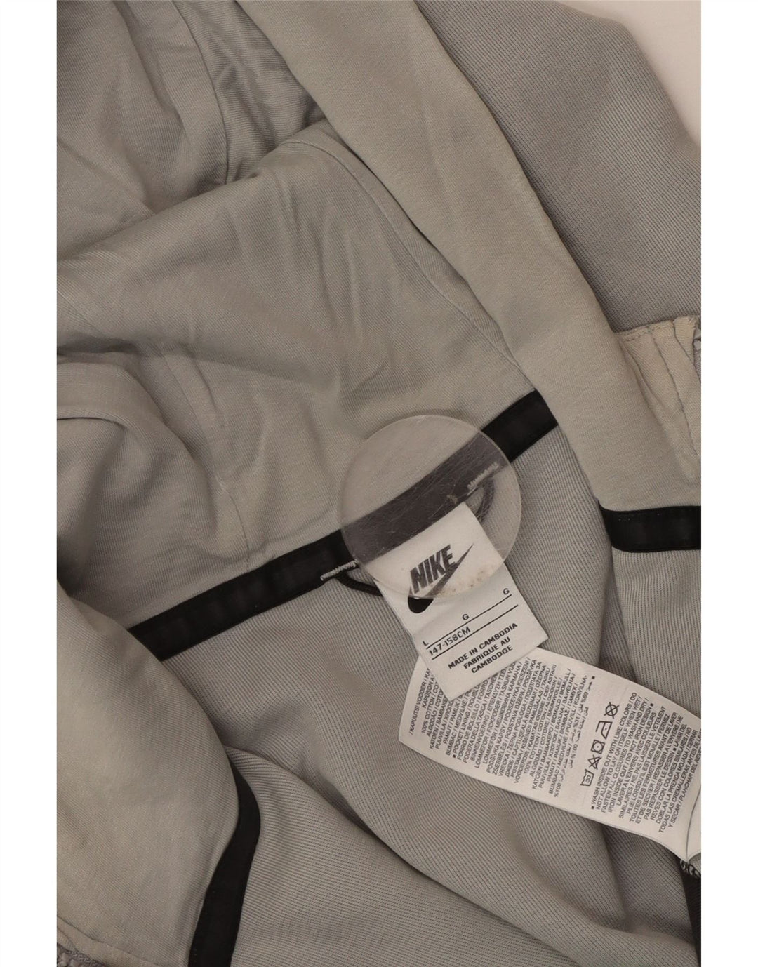 Свитер с капюшоном на молнии для мальчиков Nike, 12–13 лет, большой размер, серый хлопок