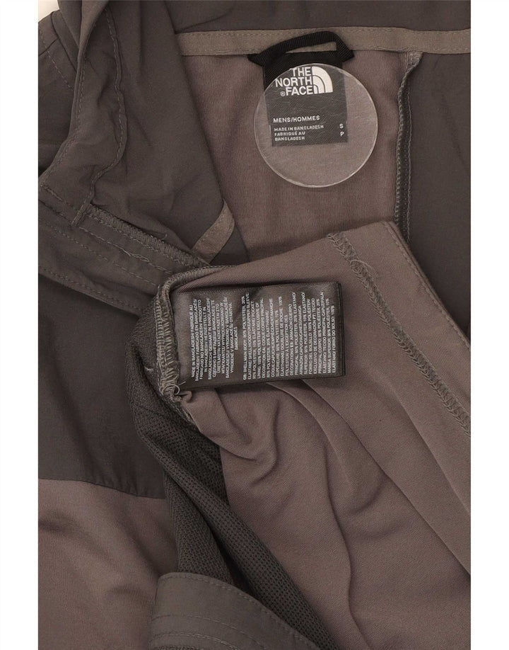 Мужская спортивная куртка с капюшоном The North Face, маленькая серая, с цветными блоками