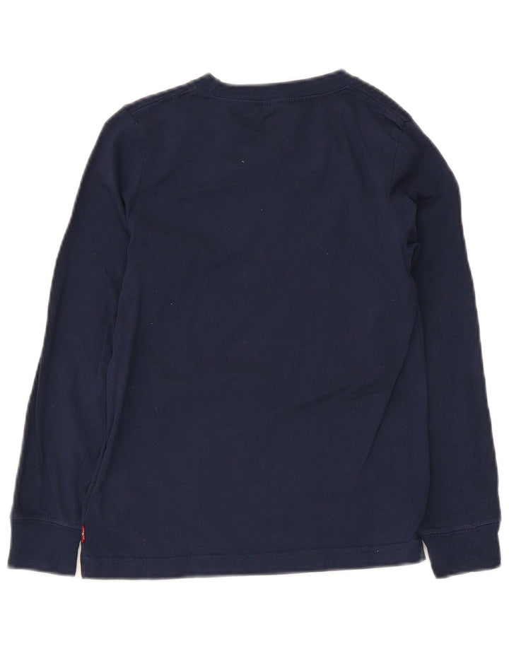 Топ с рисунком Levi's для мальчиков, 7–8 лет, темно-синий, хлопок, длинный рукав