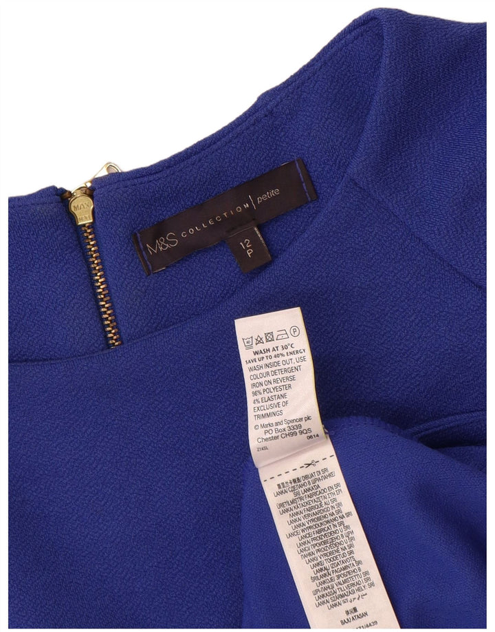 Женское платье прямого кроя с рукавами 3/4 Marks & Spencer, Великобритания 12, средний синий