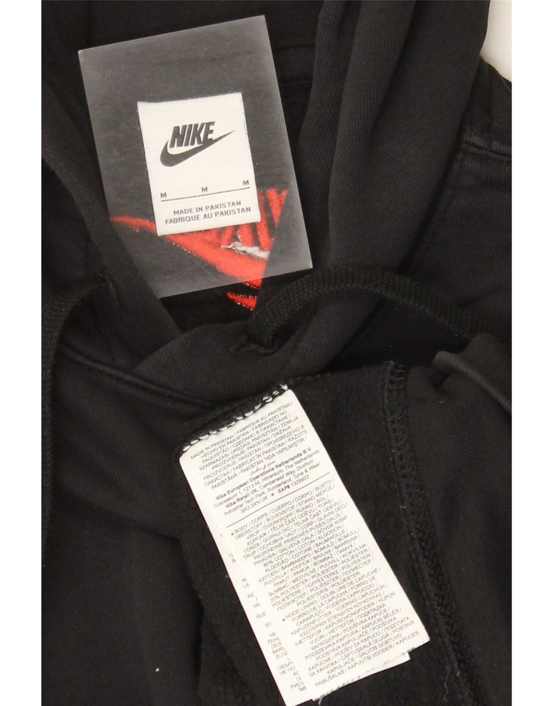 Мужской джемпер с капюшоном с рисунком Nike, средний черный, хлопковый