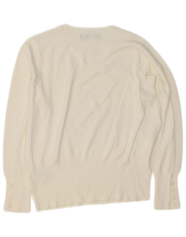 Женский джемпер с круглым вырезом Marks & Spencer, Великобритания 14, большой Off White