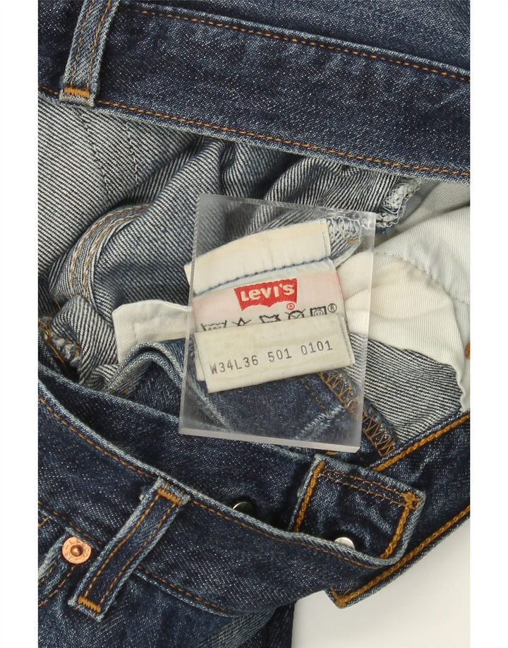 Мужские прямые джинсы LEVI'S 501 W34 L28 синие, хлопок