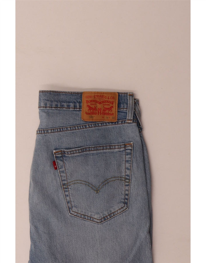Мужские зауженные джинсы Levi's 502 W34 L32 синие, хлопок