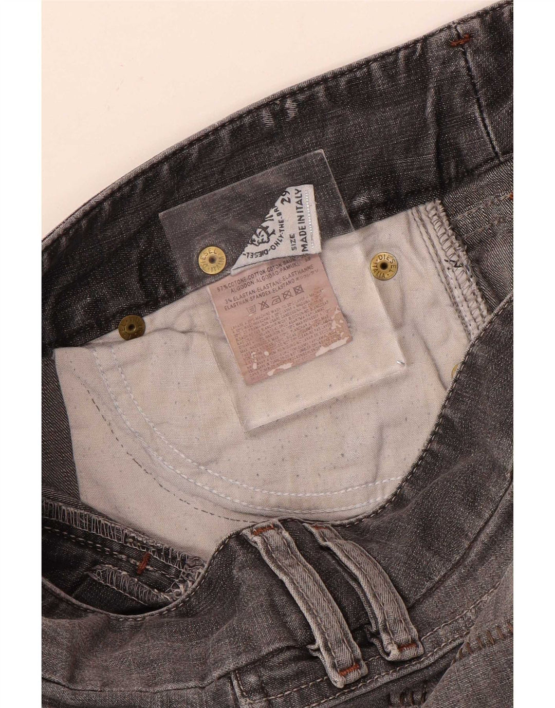 Женские узкие джинсы Diesel W29 L31 Серые хлопковые
