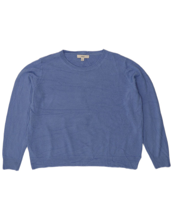 Женский джемпер свободного кроя с вырезом «лодочка» Marks & Spencer, Великобритания, 18 XL, синий