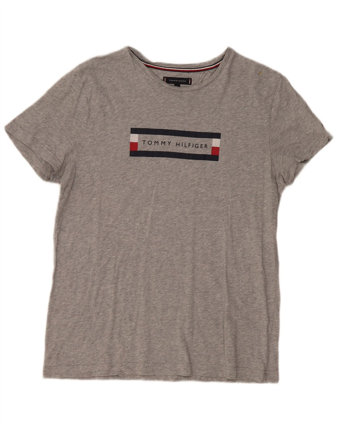 Женская футболка с рисунком Tommy Hilfiger, большой серый хлопок