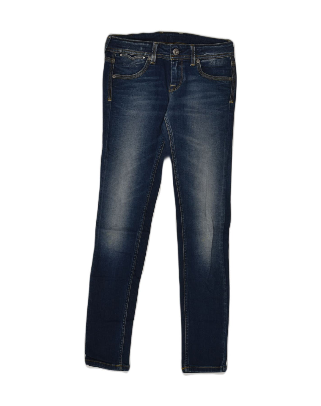 PEPE JEANS Girls Skinny Jeans 8-9 Years XS W24 L26 Navy Blue Cotton | Vintage PEPE Jeans | Thrift | Second-Hand PEPE Jeans | Used Clothing | Messina Hembry 