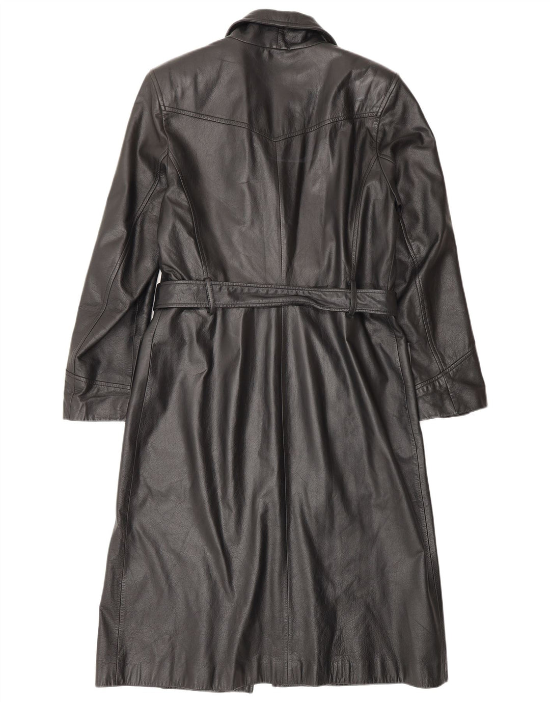 Женское кожаное пальто HENNES EU 42, большое, черное кожаное