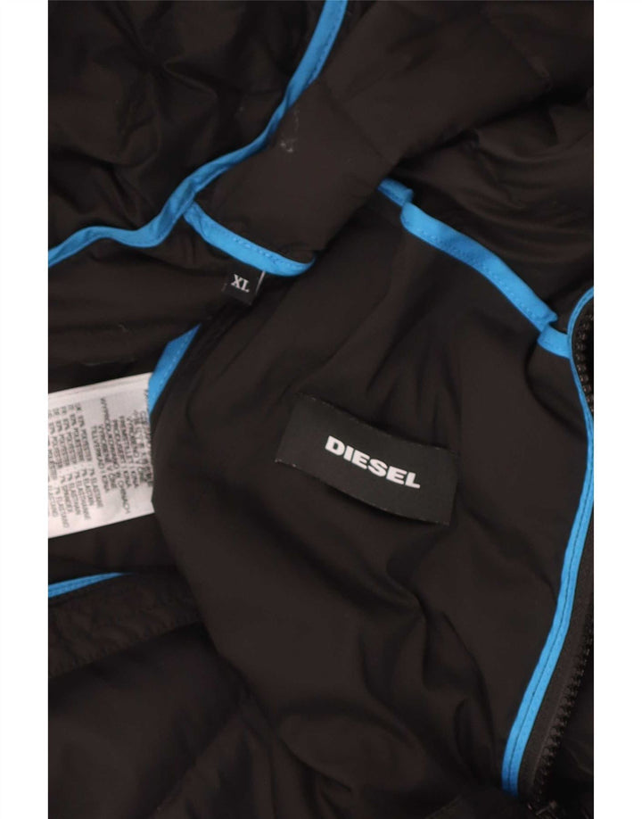 Мужская утепленная куртка с капюшоном Diesel UK 42 XL, черный полиэстер