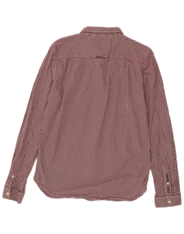 Мужская рубашка Superdry, большая красная хлопковая клетка в мелкую клетку