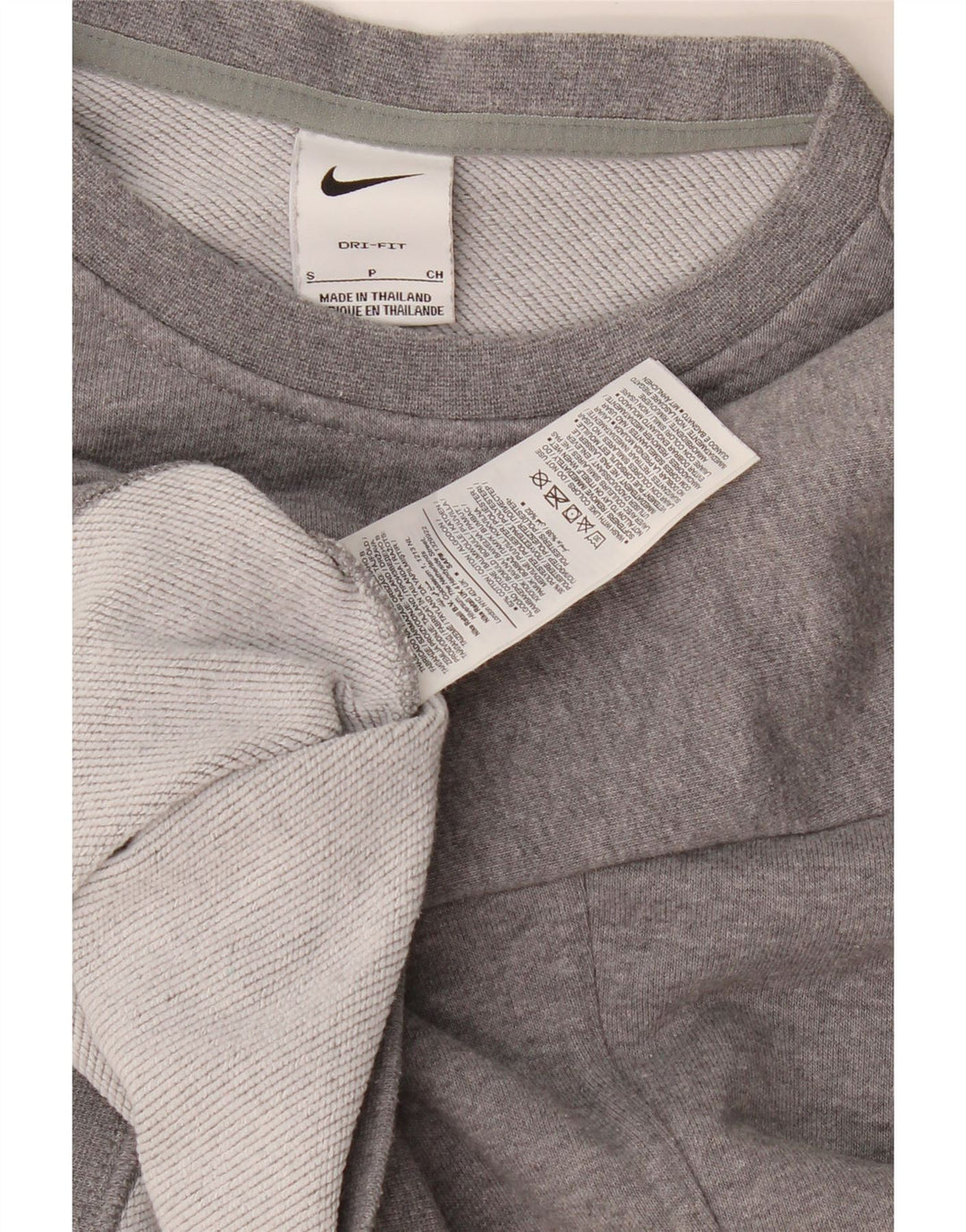 Женский укороченный свитшот большого размера с графикой Nike UK 10, маленький серый