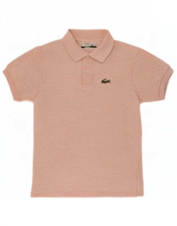 Рубашка-поло Lacoste для девочек 9-10 лет, хлопок с розовыми крапинками