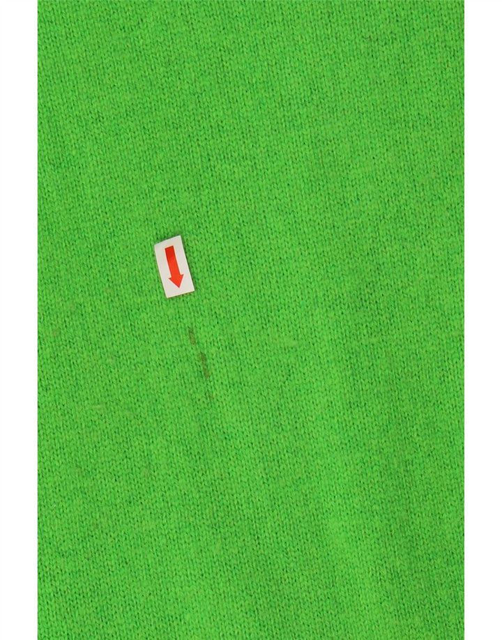 MASSIMO DUTTI Женский удлиненный джемпер с круглым вырезом UK 14 Средний зеленый