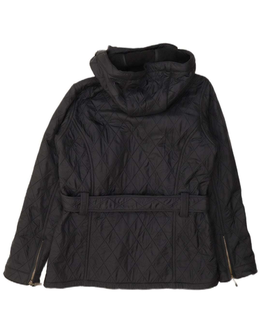 Женская стеганая куртка с капюшоном Barbour UK 12, полиамид среднего серого цвета