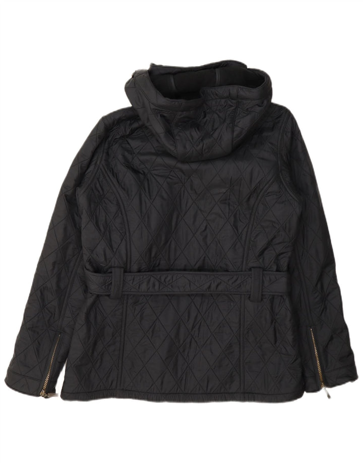 Женская стеганая куртка с капюшоном Barbour UK 12, полиамид среднего серого цвета