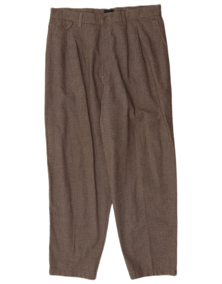 Женские брюки чинос LEE с завязками США 18 2XL W36 L28 Коричневые с узором «гусиные лапки»