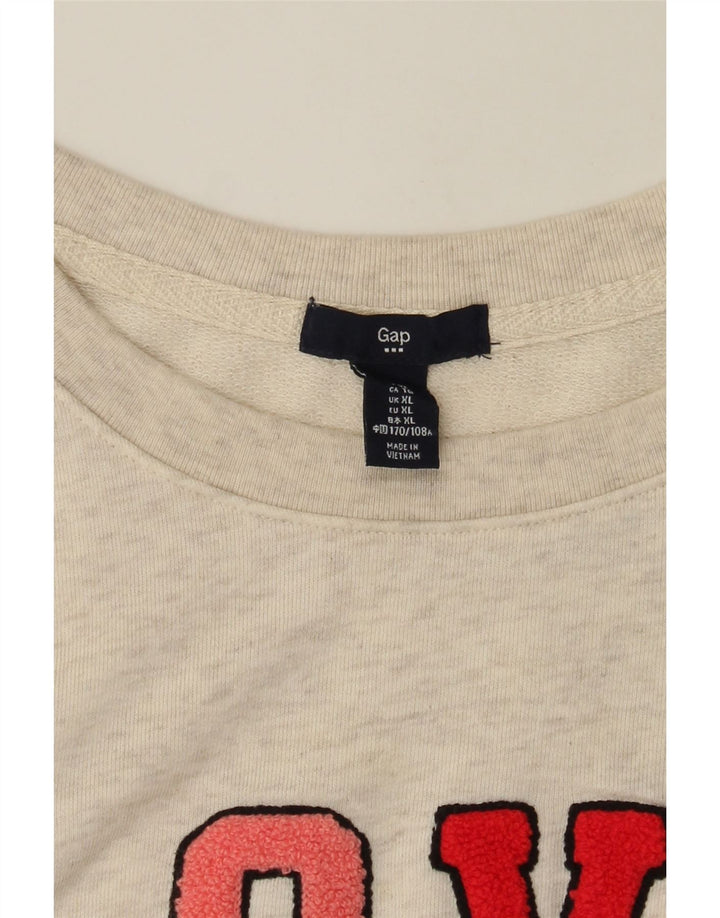 GAP Womens Graphic Sweatshirt Jumper UK 18 XL Grey Viscose Vintage Gap and Second-Hand Gap from Messina Hembry 