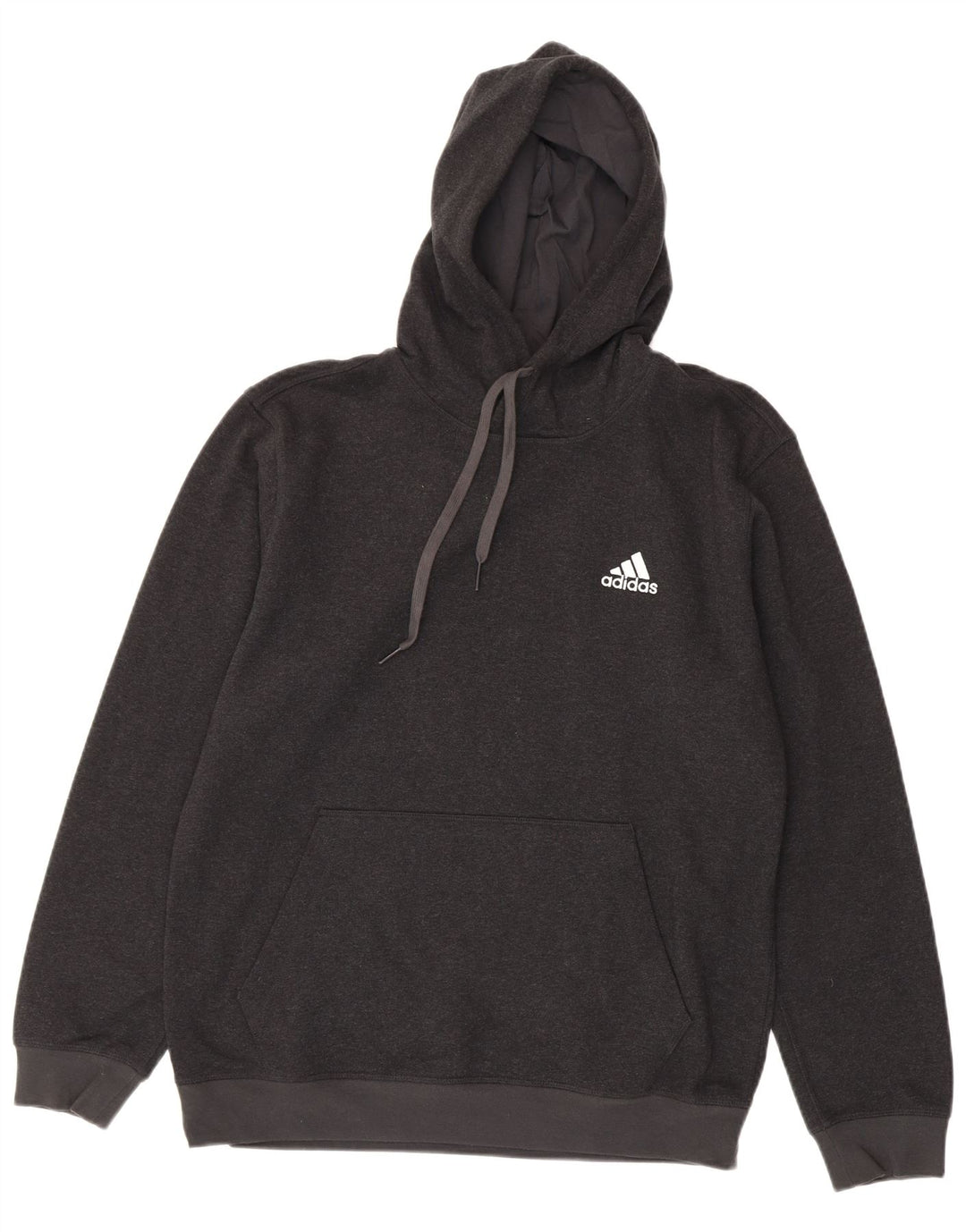 Мужской джемпер с капюшоном Adidas среднего серого цвета, хлопок