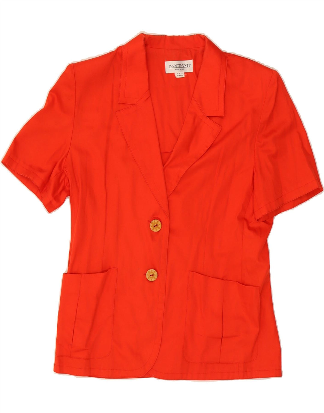 VINTAGE Womens Short Sleeve 2 Button Blazer Jacket IT 46 Large Red Vintage Vintage and Second-Hand Vintage from Messina Hembry 