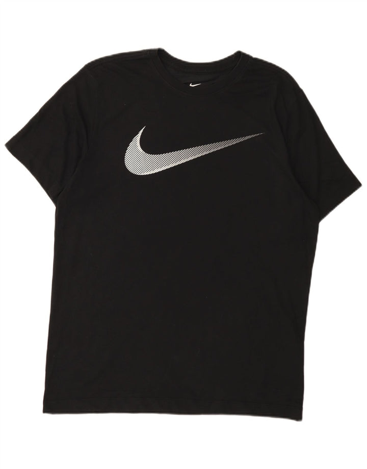 Мужская футболка Nike Dri Fit с графическим рисунком, средний черный хлопковый топ